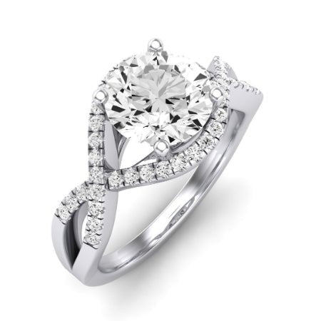 Dianella Matching Band Only (does Not Include Engagement Ring)  For Ring With Round Center whitegold