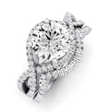 Dianella Matching Band Only (does Not Include Engagement Ring)  For Ring With Round Center whitegold