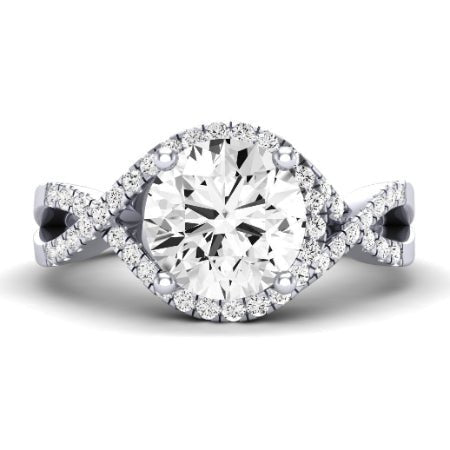 Dianella Matching Band Only (does Not Include Engagement Ring)  For Ring With Round Center whitegold