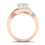 Dianella Moissanite Matching Band Only (does Not Include Engagement Ring)  For Ring With Cushion Center rosegold