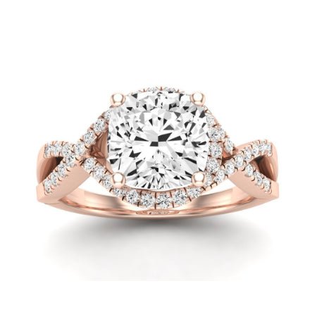 Dianella Moissanite Matching Band Only (does Not Include Engagement Ring)  For Ring With Cushion Center rosegold