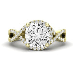 Dianella Moissanite Matching Band Only (does Not Include Engagement Ring)  For Ring With Cushion Center yellowgold