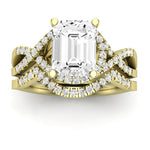 Dianella Moissanite Matching Band Only (does Not Include Engagement Ring)  For Ring With Emerald Center yellowgold