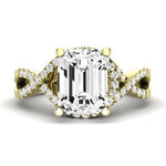 Dianella Moissanite Matching Band Only (does Not Include Engagement Ring)  For Ring With Emerald Center yellowgold