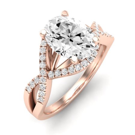 Dianella Moissanite Matching Band Only (does Not Include Engagement Ring)  For Ring With Oval Center rosegold