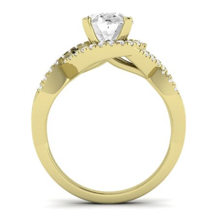 Dianella Moissanite Matching Band Only (does Not Include Engagement Ring)  For Ring With Oval Center yellowgold