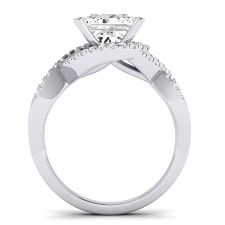 Dianella Moissanite Matching Band Only (does Not Include Engagement Ring)  For Ring With Princess Center whitegold