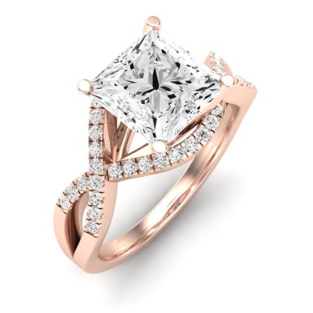 Dianella Moissanite Matching Band Only (does Not Include Engagement Ring)  For Ring With Princess Center rosegold