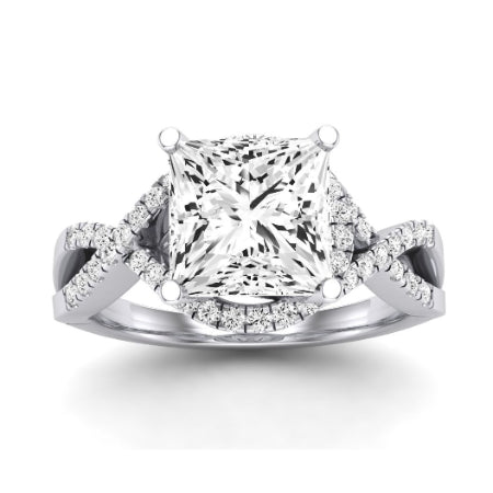 Dianella Moissanite Matching Band Only (does Not Include Engagement Ring)  For Ring With Princess Center whitegold