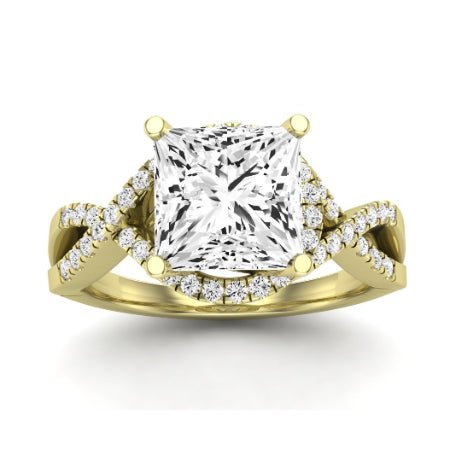 Dianella Moissanite Matching Band Only (does Not Include Engagement Ring)  For Ring With Princess Center yellowgold