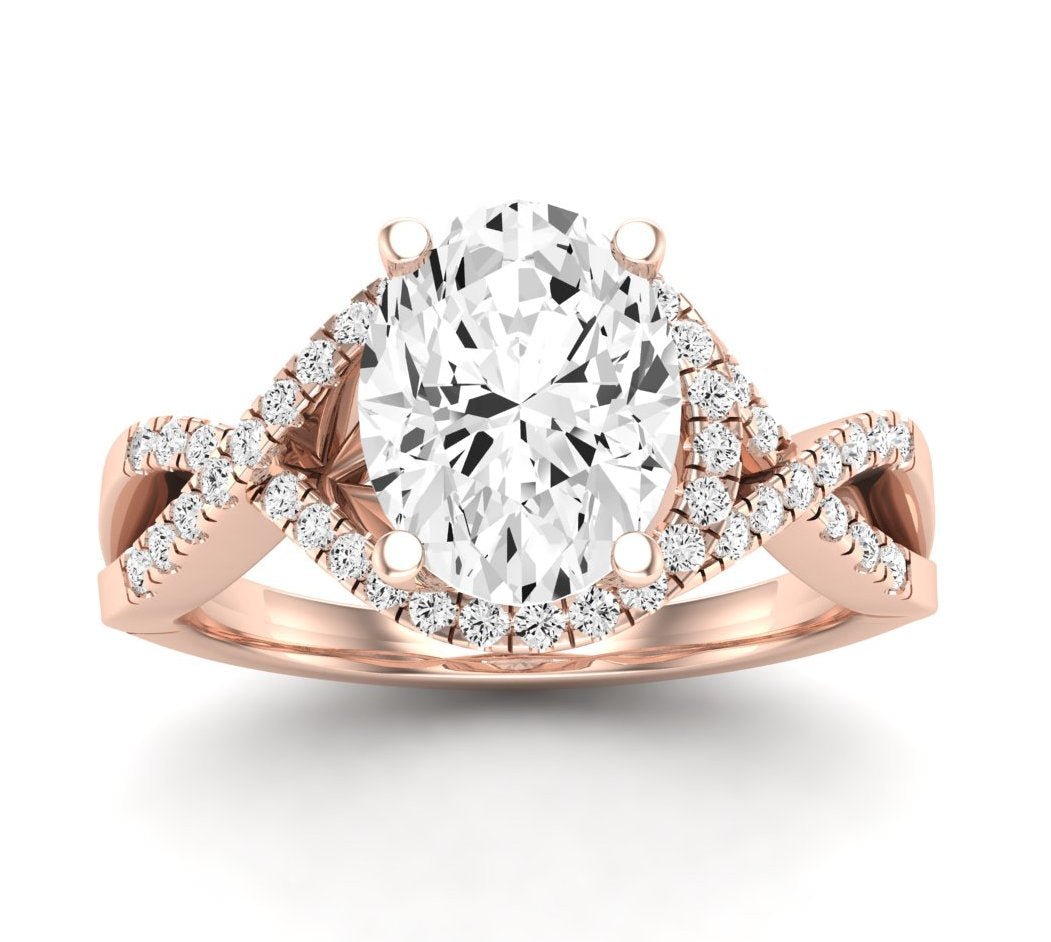 Dianella Oval Moissanite Engagement Ring rosegold