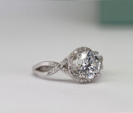 Dianella Round Moissanite Engagement Ring whitegold