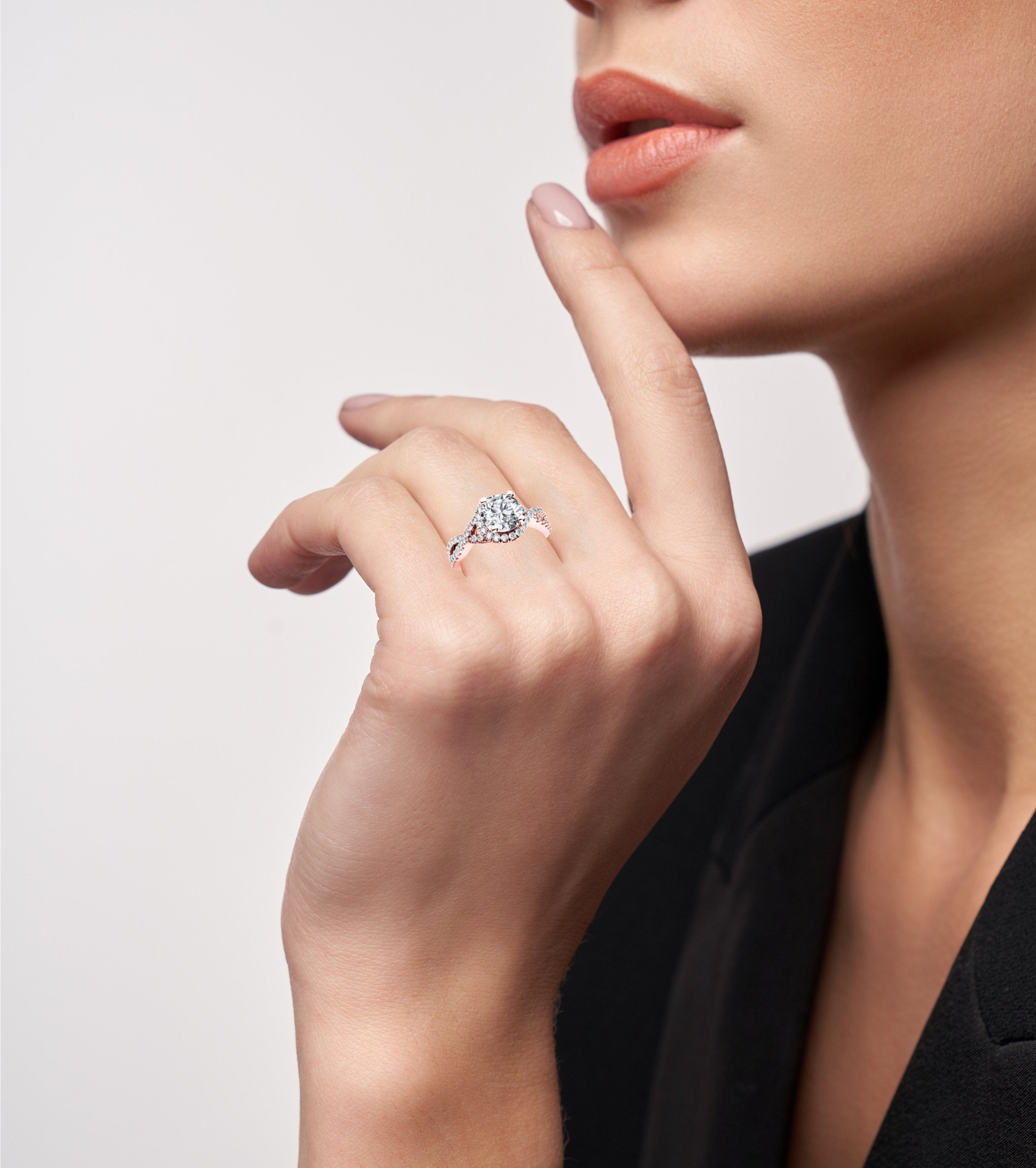 Dianella Round Diamond Engagement Ring (Lab Grown Igi Cert) rosegold