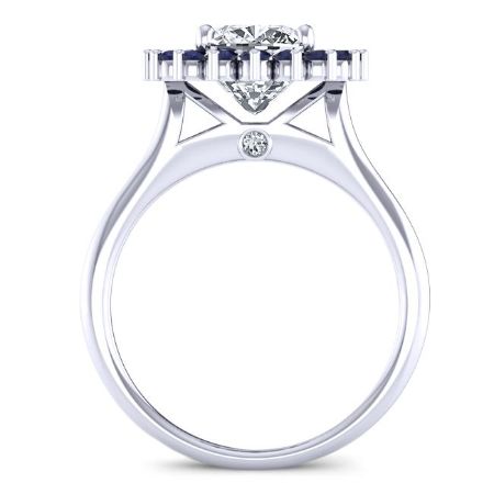 Dicentra Diamond Matching Band Only (engagement Ring Not Included) For Ring With Cushion Center whitegold