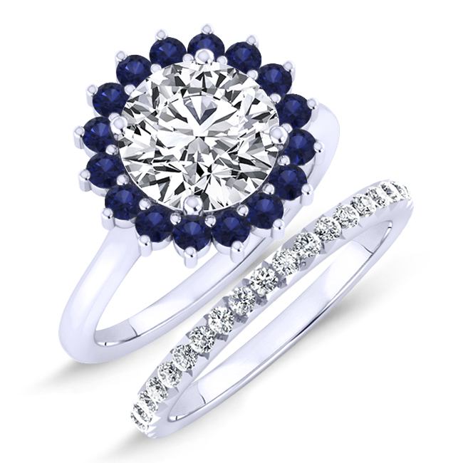 3.00 ct - Dicentra - GIA Natural Round Diamond Bridal Set