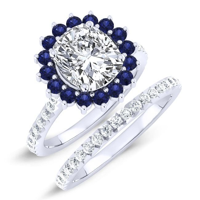 Dicentra Diamond Matching Band Only (engagement Ring Not Included) For Ring With Cushion Center whitegold