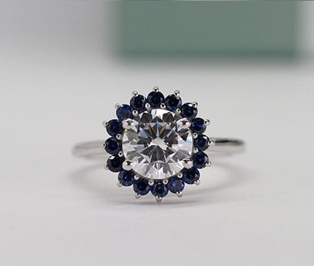 Dicentra Moissanite Matching Band Only (engagement Ring Not Included) For Ring With Round Center whitegold