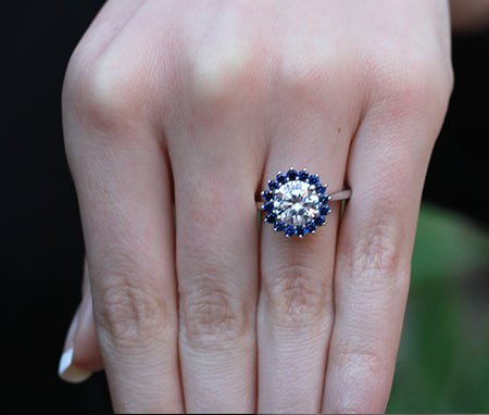 Dicentra Moissanite Matching Band Only (engagement Ring Not Included) For Ring With Round Center whitegold