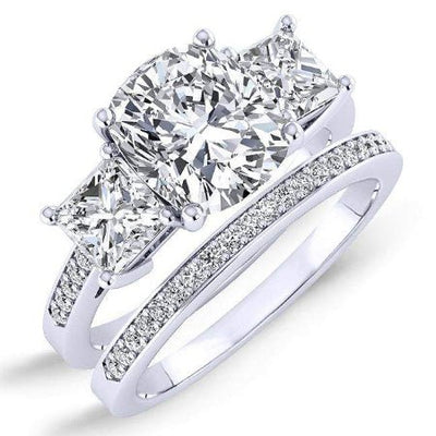 Dietes Cushion Diamond Bridal Set (Lab Grown Igi Cert) whitegold