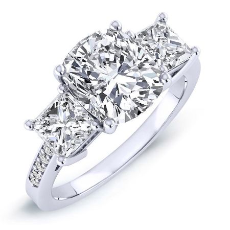 Dietes Cushion Diamond Bridal Set (Lab Grown Igi Cert) whitegold