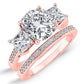 Dietes Cushion Moissanite Bridal Set rosegold