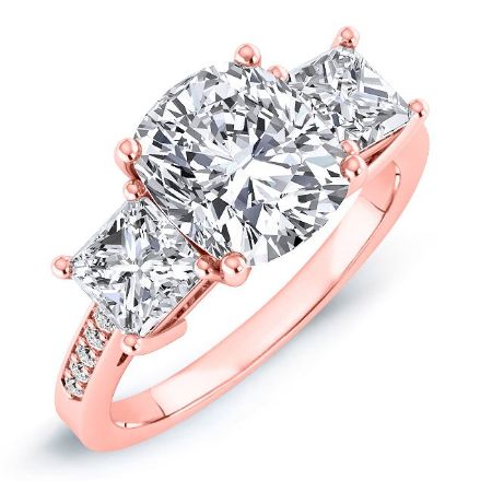 Dietes Cushion Moissanite Bridal Set rosegold