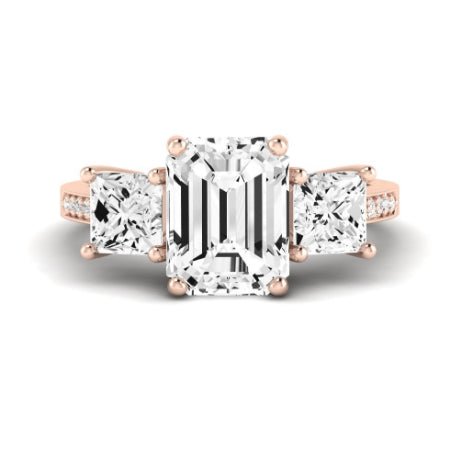 Dietes Diamond Matching Band Only (does Not Include Engagement Ring) For Ring With Emerald Center rosegold