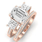 Dietes Diamond Matching Band Only (does Not Include Engagement Ring) For Ring With Emerald Center rosegold