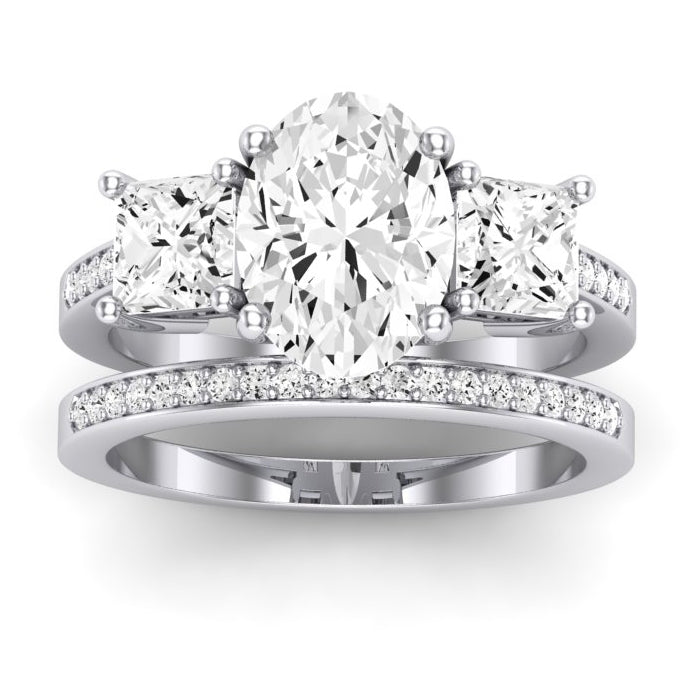 Dietes Diamond Matching Band Only (does Not Include Engagement Ring) For Ring With Oval Center whitegold