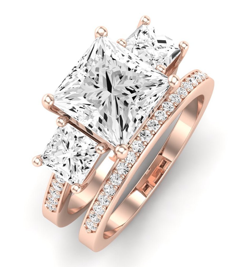 Dietes Diamond Matching Band Only (does Not Include Engagement Ring) For Ring With Princess Center rosegold