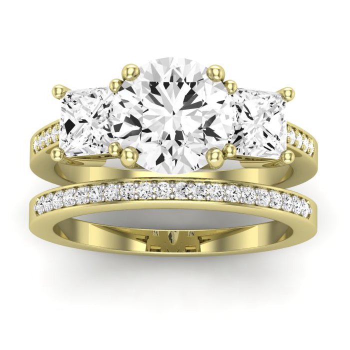 Dietes Diamond Matching Band Only (does Not Include Engagement Ring) For Ring With Round Center yellowgold