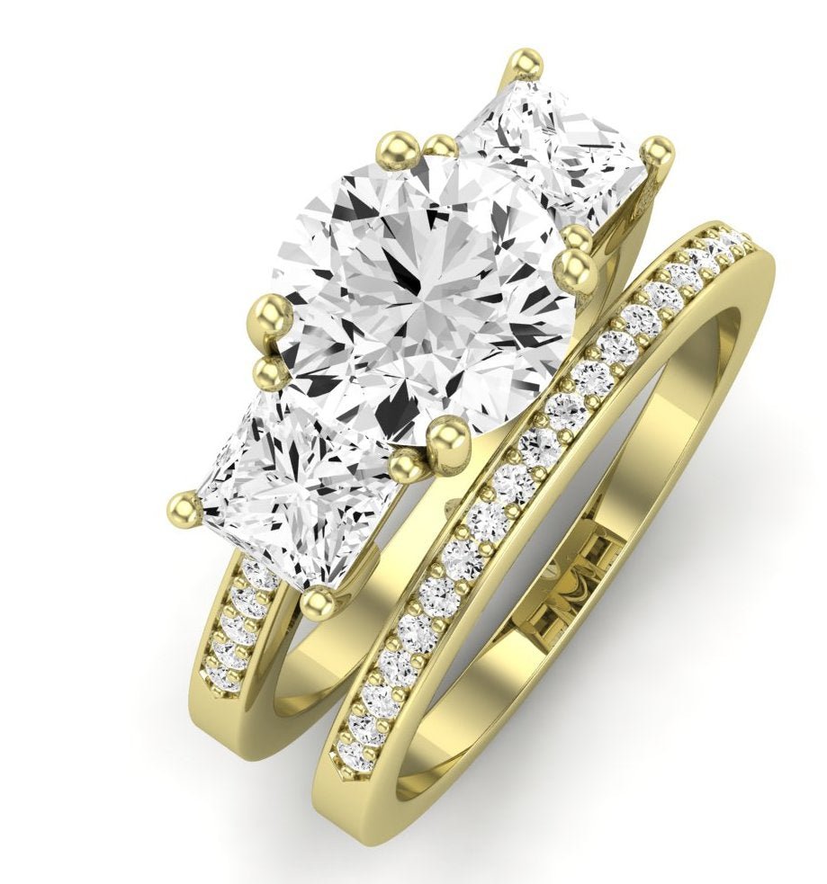 Dietes Diamond Matching Band Only (does Not Include Engagement Ring) For Ring With Round Center yellowgold