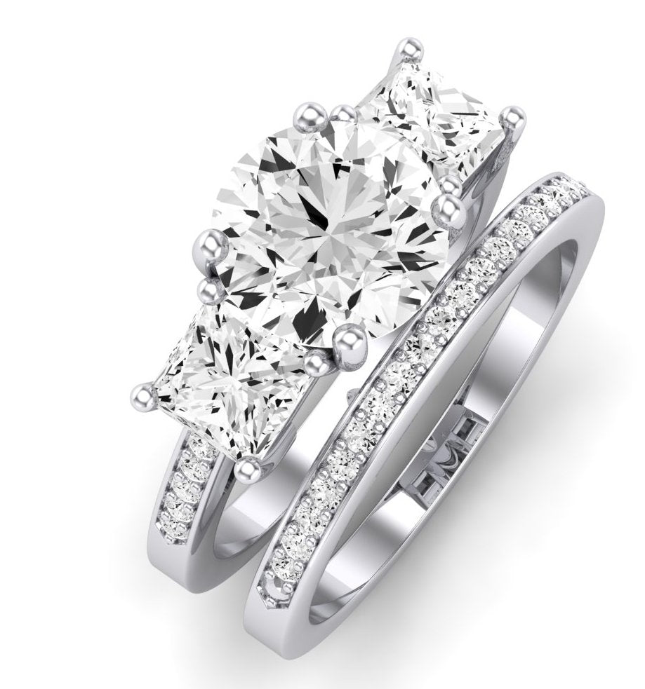 Dietes Diamond Matching Band Only (does Not Include Engagement Ring) For Ring With Round Center whitegold