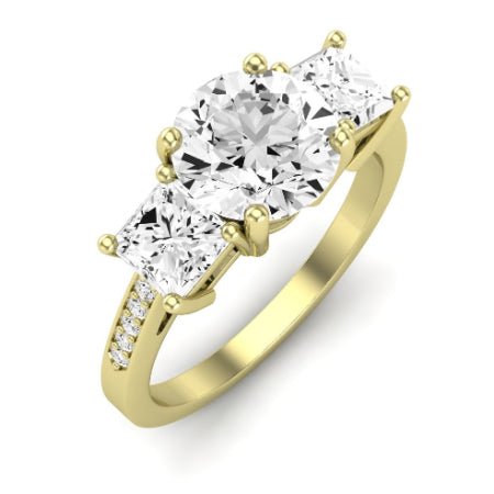 Dietes Diamond Matching Band Only (does Not Include Engagement Ring) For Ring With Round Center yellowgold