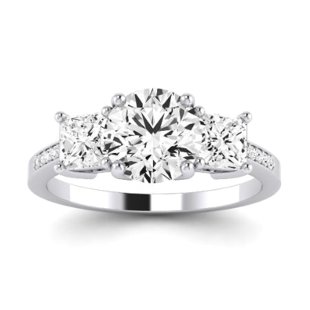 Dietes Diamond Matching Band Only (does Not Include Engagement Ring) For Ring With Round Center whitegold