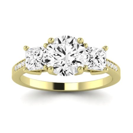 Dietes Diamond Matching Band Only (does Not Include Engagement Ring) For Ring With Round Center yellowgold