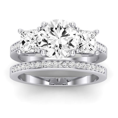 Dietes Diamond Matching Band Only (does Not Include Engagement Ring) For Ring With Round Center whitegold