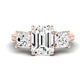 Dietes Emerald Diamond Bridal Set (Lab Grown Igi Cert) rosegold