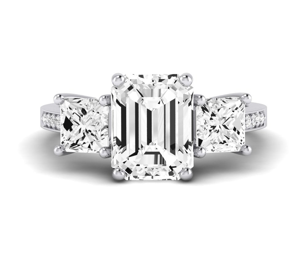 Dietes Emerald Diamond Engagement Ring (Lab Grown Igi Cert) whitegold