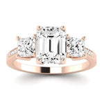 Dietes Emerald Moissanite Bridal Set rosegold