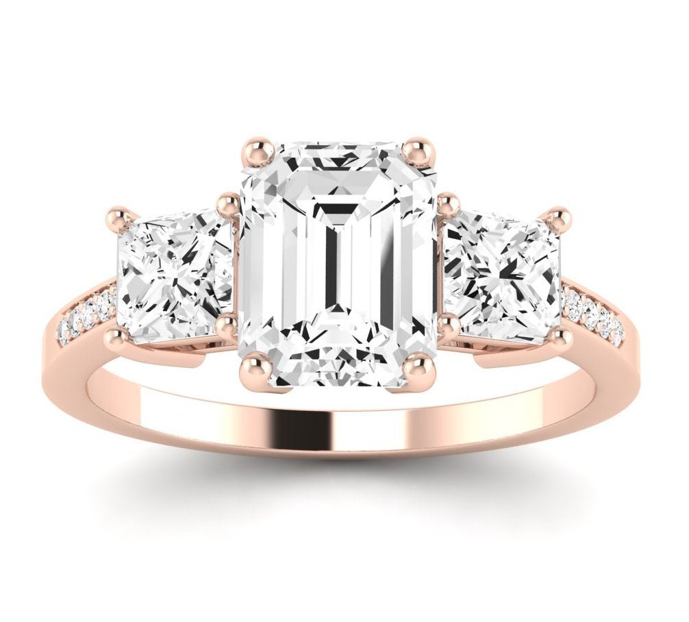 Dietes Emerald Diamond Engagement Ring (Lab Grown Igi Cert) rosegold