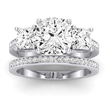 Dietes Diamond Matching Band Only (does Not Include Engagement Ring) For Ring With Cushion Center whitegold