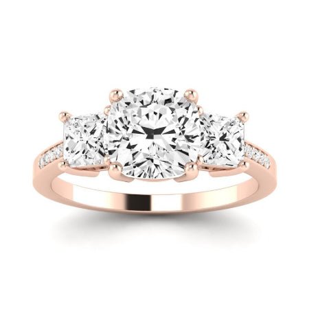 Dietes Diamond Matching Band Only (does Not Include Engagement Ring) For Ring With Cushion Center rosegold