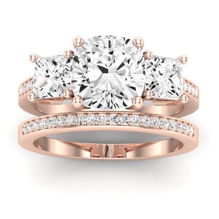 Dietes Diamond Matching Band Only (does Not Include Engagement Ring) For Ring With Cushion Center rosegold