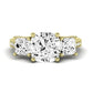 Dietes Diamond Matching Band Only (does Not Include Engagement Ring) For Ring With Cushion Center yellowgold