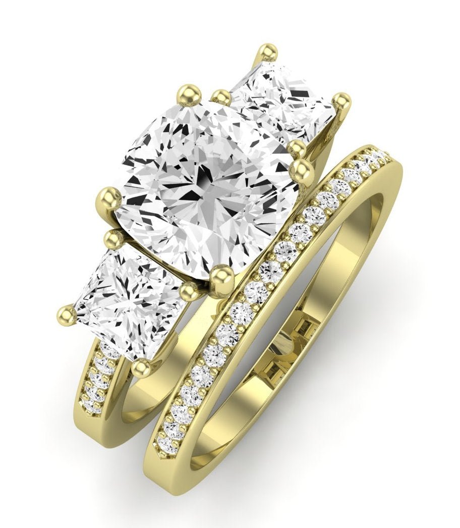 Dietes Diamond Matching Band Only (does Not Include Engagement Ring) For Ring With Cushion Center yellowgold