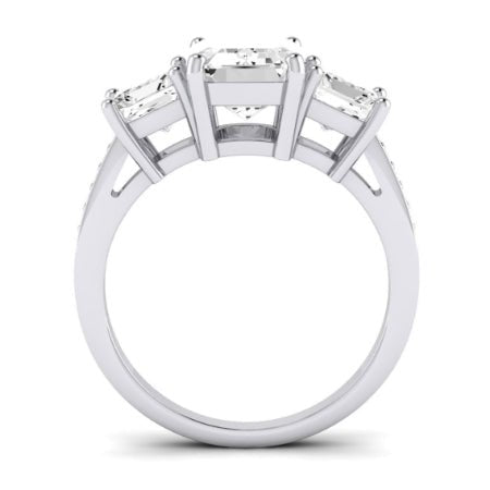 Dietes Diamond Matching Band Only (does Not Include Engagement Ring) For Ring With Emerald Center whitegold