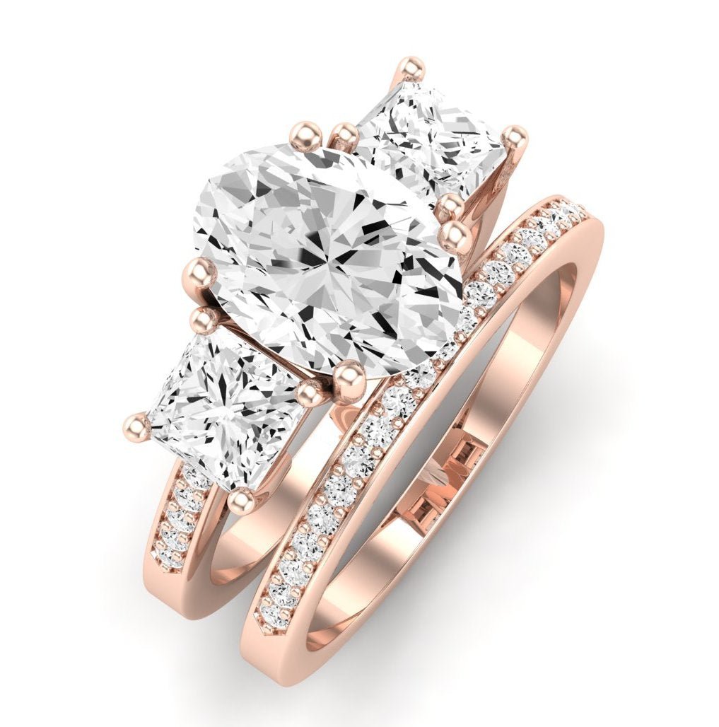 Dietes Diamond Matching Band Only (does Not Include Engagement Ring) For Ring With Oval Center rosegold