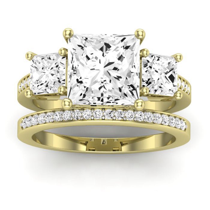 Dietes Diamond Matching Band Only (does Not Include Engagement Ring) For Ring With Princess Center yellowgold