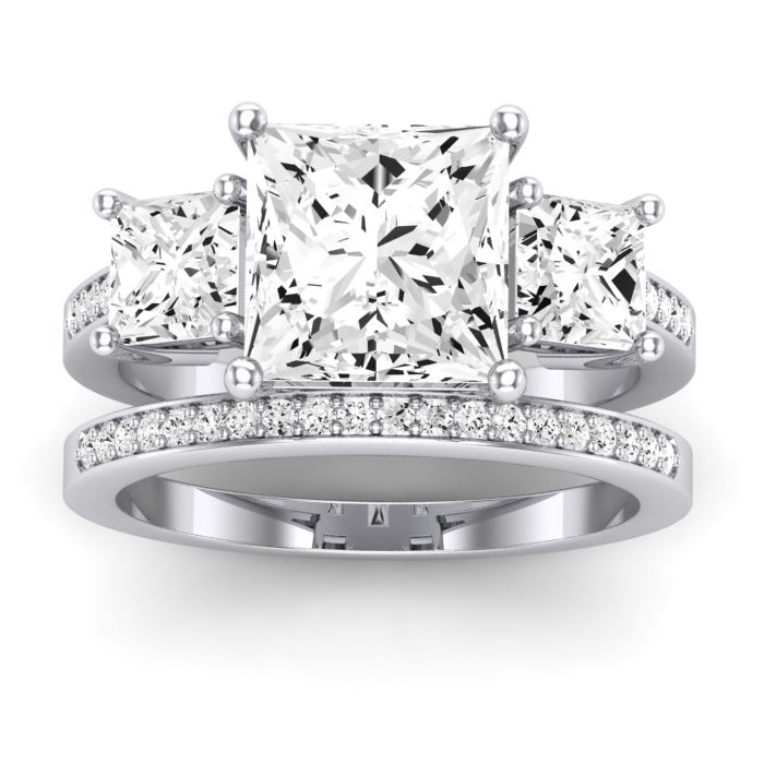 Dietes Diamond Matching Band Only (does Not Include Engagement Ring) For Ring With Princess Center whitegold